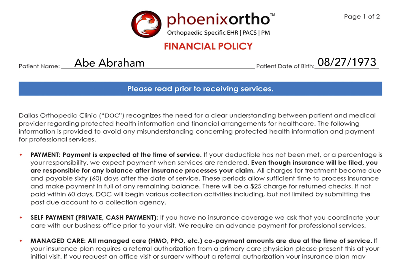 kiosk LP screenshots financial policy Abe